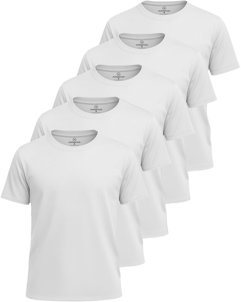 REALESSENTIALS Real Essentials 5 Pack: Boys' Mesh Short Sleeve Athletic T-Shirt - Youth Kids Teens Active Basketball Tops -Set 2,Large 12-14 - Image 1